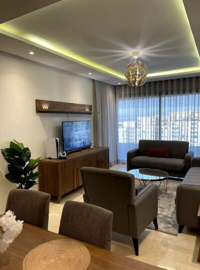 Luxurious Apartment for 7 Guests in Hay Riad, Rabat - 3 Bedrooms, Modern Comfort