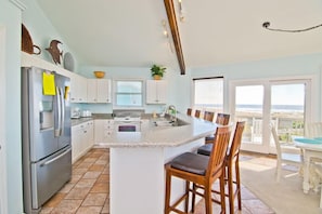 Fridge, microwave, dishwasher, coffee/tea maker - Viewpoint, Oceanfront House in Emerald Isle, NC! (Emerald Isle)