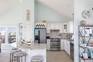 Fridge, microwave, oven, dishwasher - Bogue's Retreat, Oceanview House in Emerald Isle, NC! (Emerald Isle)