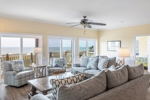Smart TV, fireplace, video games, DVD player - Casa Del Sole, Oceanfront House in Emerald Isle, NC! (Emerald Isle)