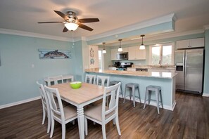 Fridge, microwave, oven, dishwasher - Colony By The Sea 101, Oceanside Condo in Salter Path, NC! (Salter Path)