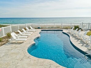 A heated pool - The Nautilus, Oceanfront house in Emerald Isle, NC! (Emerald Isle)