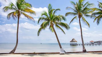 On the beach, fishing
