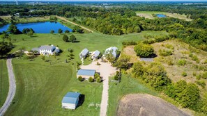 Aerial view - Cottage No. 1 on Ranch with Fishing & Camping (McKinney)