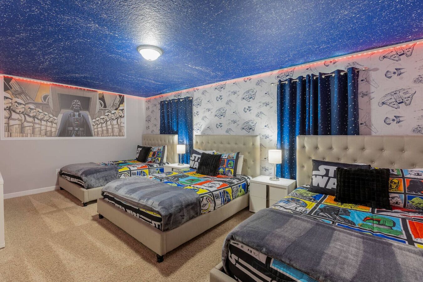 9 bedrooms, desk, iron/ironing board, travel crib