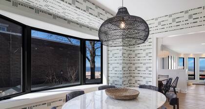 Beachfront Home on Lake Michigan beach. Spectacular sunsets, walk to downtown.