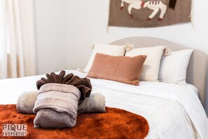 3 habitaciones, cuna de viaje, wifi gratis y ropa de cama 