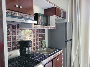 Fridge, microwave, oven, stovetop - Tiny Condo PB 5 at Vista Encantada! 1 Bedroom, kitchen, pool, incredible views!  (El Divisadero)