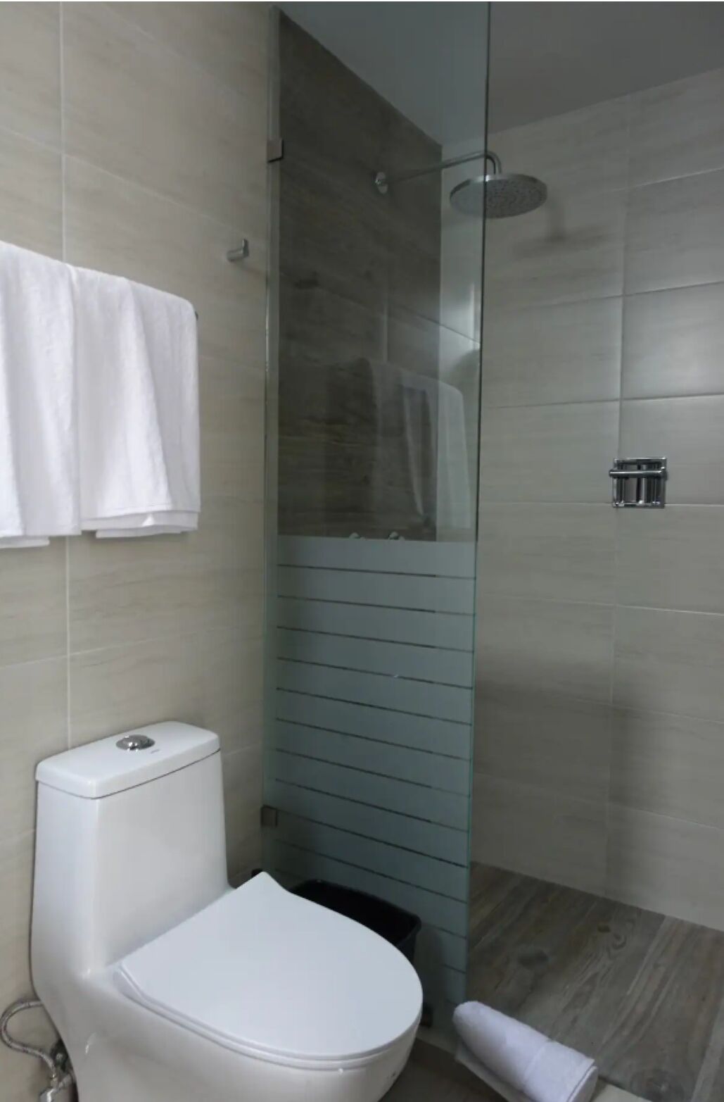 Secador de pelo, toallas, jabón y champú