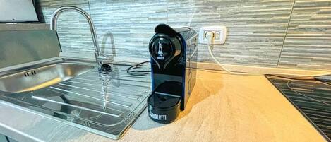 Fridge, microwave, oven, electric kettle