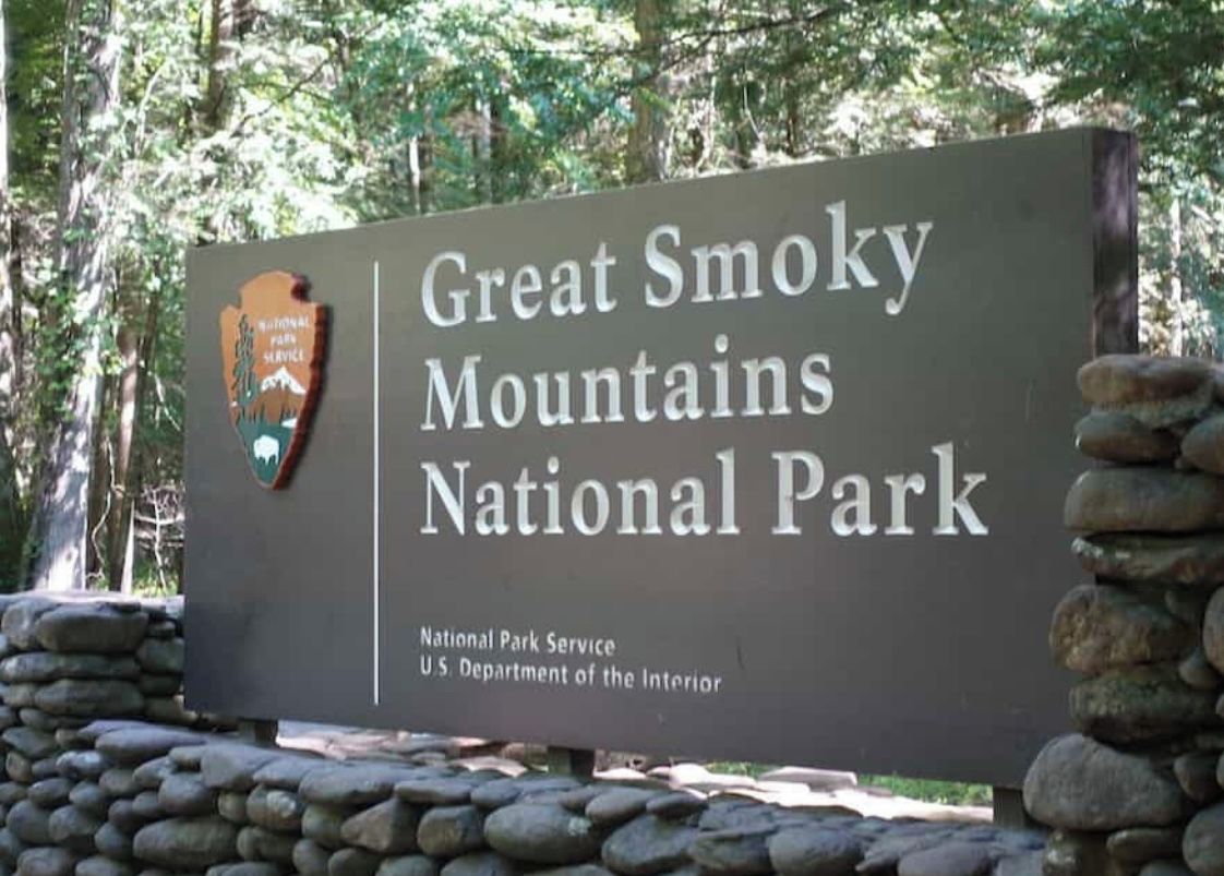 A sign for Great Smoky Mountains National Park.