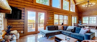 Lake & mountain view home with decks, & fireplaces - dog-friendly
