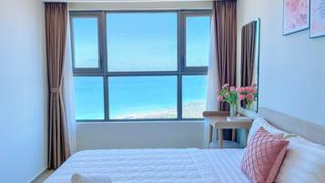 Appartamento, 3 camere da letto, balcone, vista mare | Biancheria da letto ipoallergenica, materassi in memory foam