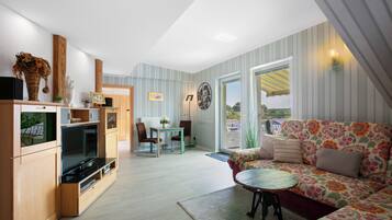 TV, DVD player, stereo