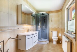Een douche, een haardroger