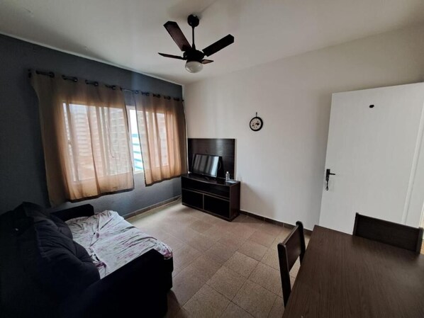 Living area - Apartamento na Vila Mirim Frente pra Praia Praia Grande (Nova Mirim Praia Grande)