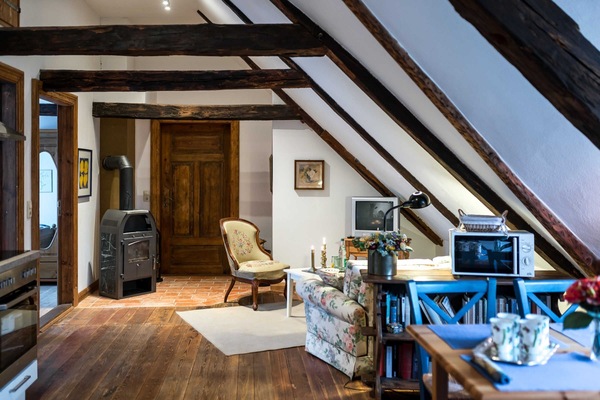 Wohnen/Essen/Küche mit Kaminofen