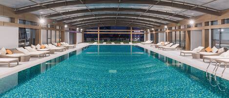 15 indoor pools, seasonal outdoor pool, pool umbrellas, sun loungers