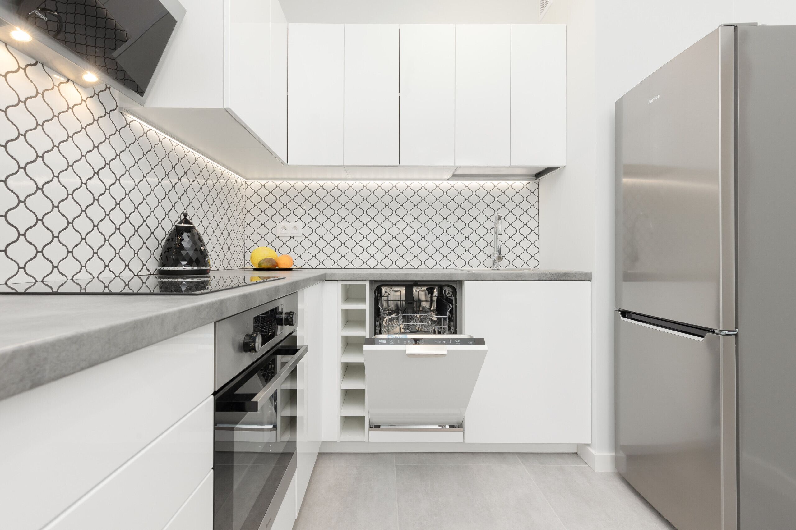 Oven, dishwasher, coffee/tea maker, electric kettle