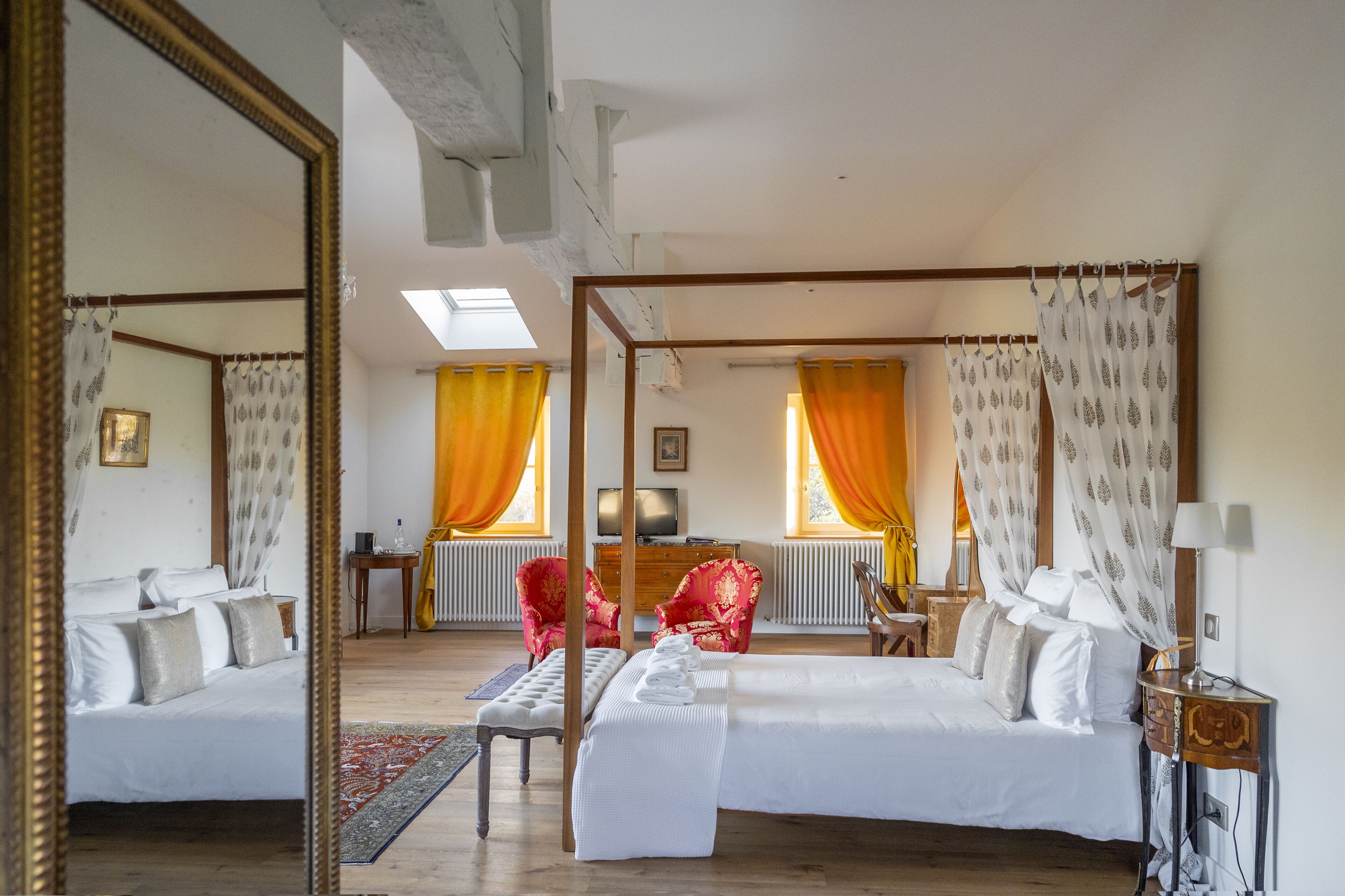 Luxury-Doppelzimmer (Cèdre) | Bettwäsche aus ägyptischer Baumwolle, hochwertige Bettwaren, Zimmersafe