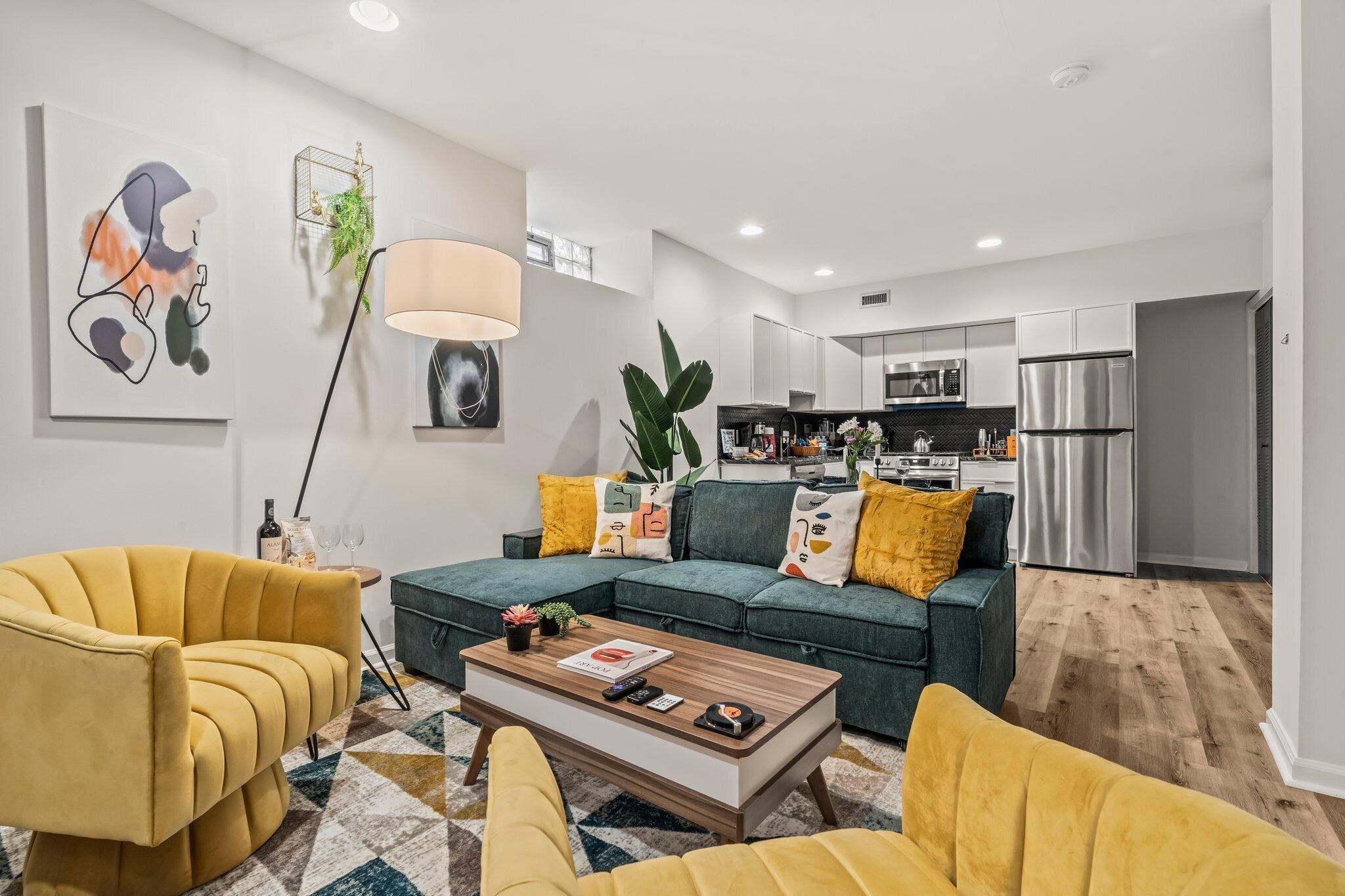 Smart TV, fireplace, video games, books