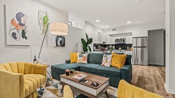 Smart TV, fireplace, video games, books