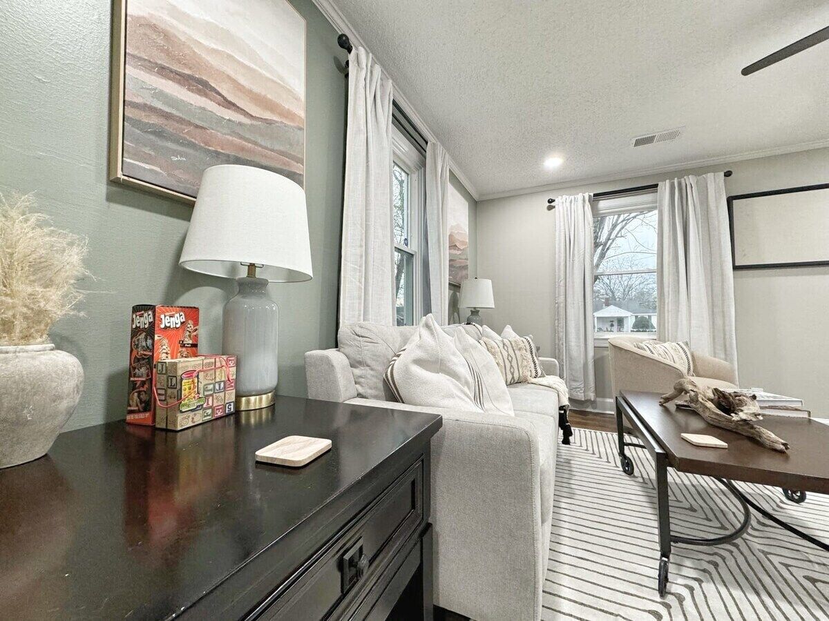 Televisión, chimenea y libros 