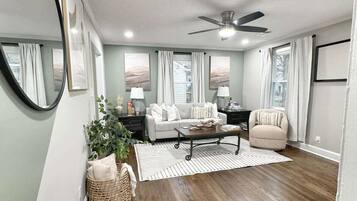 Télévision, cheminée, livres