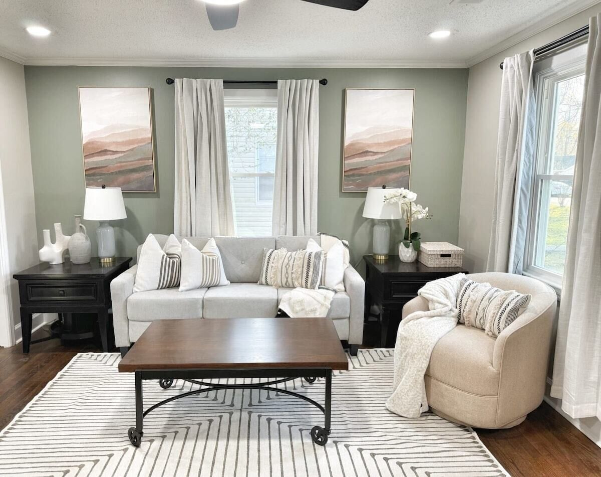 TV, fireplace, books