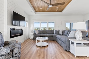 TV, fireplace - The Sandcastle- Ocean Isle Beach (Ocean Isle Beach)