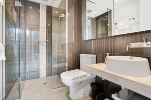 Ducha, secador de pelo y champú