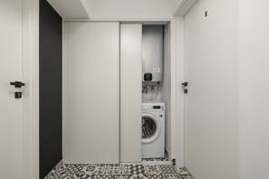 Apartment, 1 Bedroom, Kitchen | Living area - White and Green Apartment by Renters (Katowice)