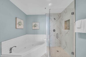 Douche, serviettes fournies