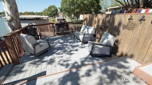 Terrace/patio - Lakeside Landing is on the water with beautiful views and a large deck.  (Granbury)