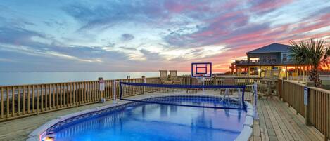 Piscine extérieure, piscine chauffée