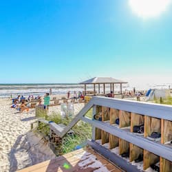 On the beach, white sand