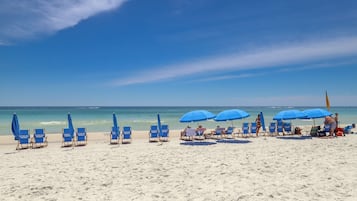 On the beach, white sand