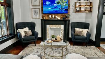 Smart TV, table football, books, offices