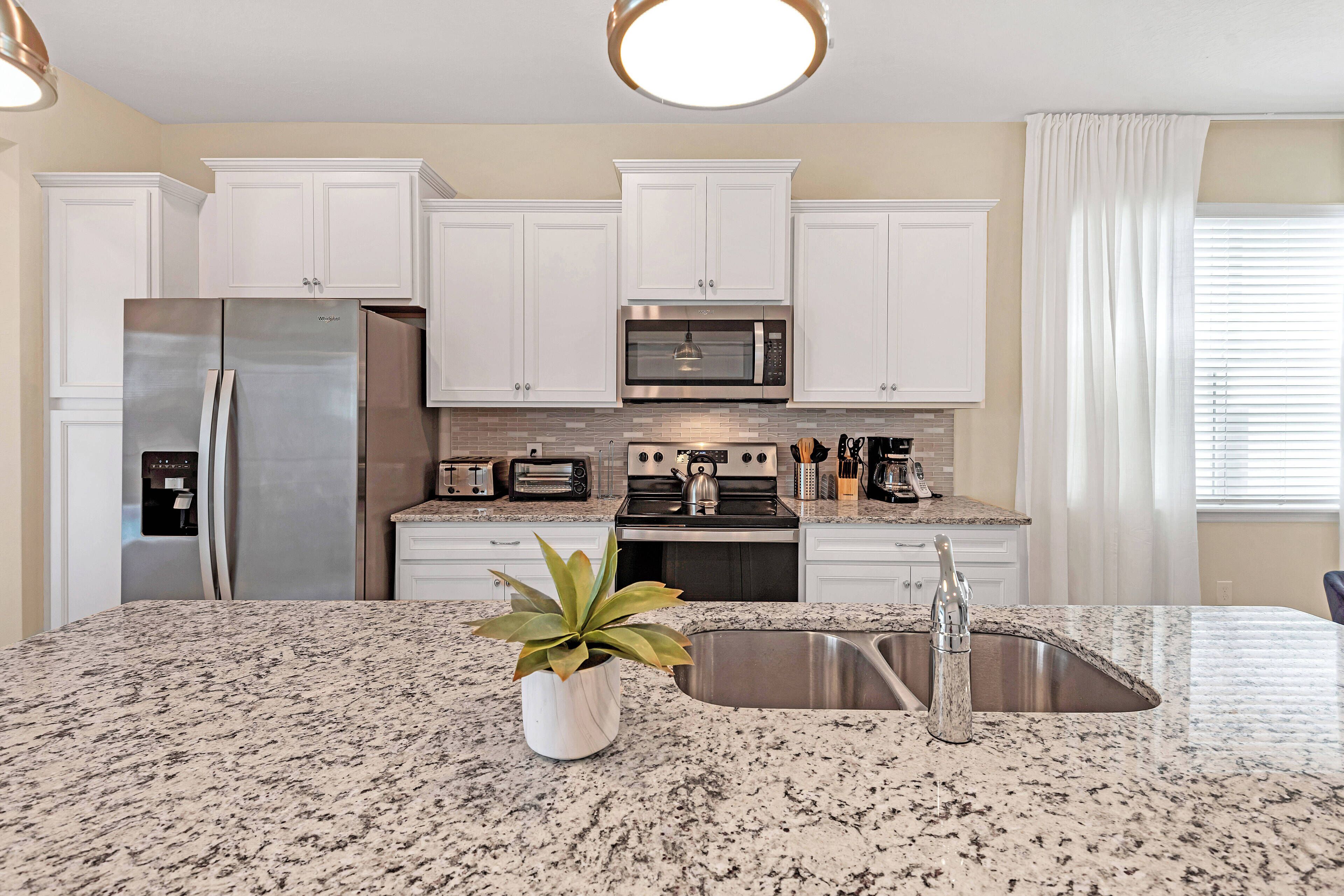 Microwave, dishwasher, highchair, paper towels