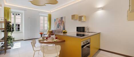 Réfrigérateur, micro-ondes, four, plaque de cuisson