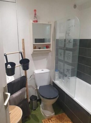Secador de cabelo, toalhas de banho, sabonete, papel higiênico