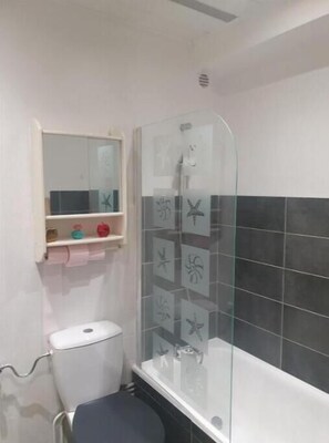 Secador de cabelo, toalhas de banho, sabonete, papel higiênico