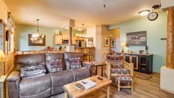 Smart TV, fireplace, video games, books