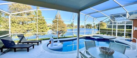 Outdoor pool, a heated pool