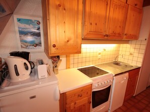 Fridge, microwave, oven, dishwasher - Apartment 6 pers, mezzanine, covered parking (Villard-sur-Doron)