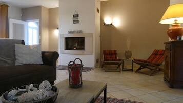 TV, fireplace, ping pong