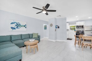 TV, books, stereo, offices