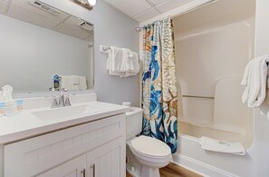 Condo, 1 Bedroom | Bathroom | Towels, shampoo - 0705 Palms That Sway by Atlantic Towers (Carolina Beach)