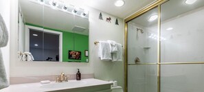 Bañera de hidromasaje, secador de pelo, toallas