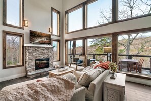 Smart TV, fireplace, video games